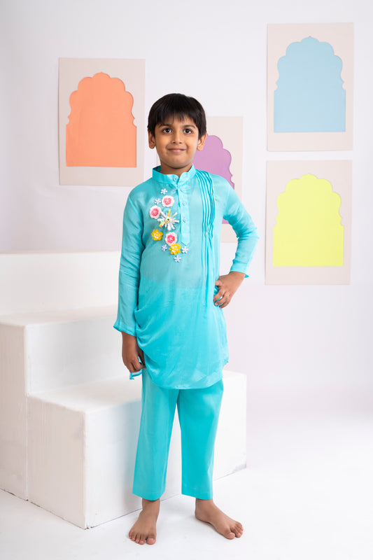 Kurta Set for Boys  Aqua Blue